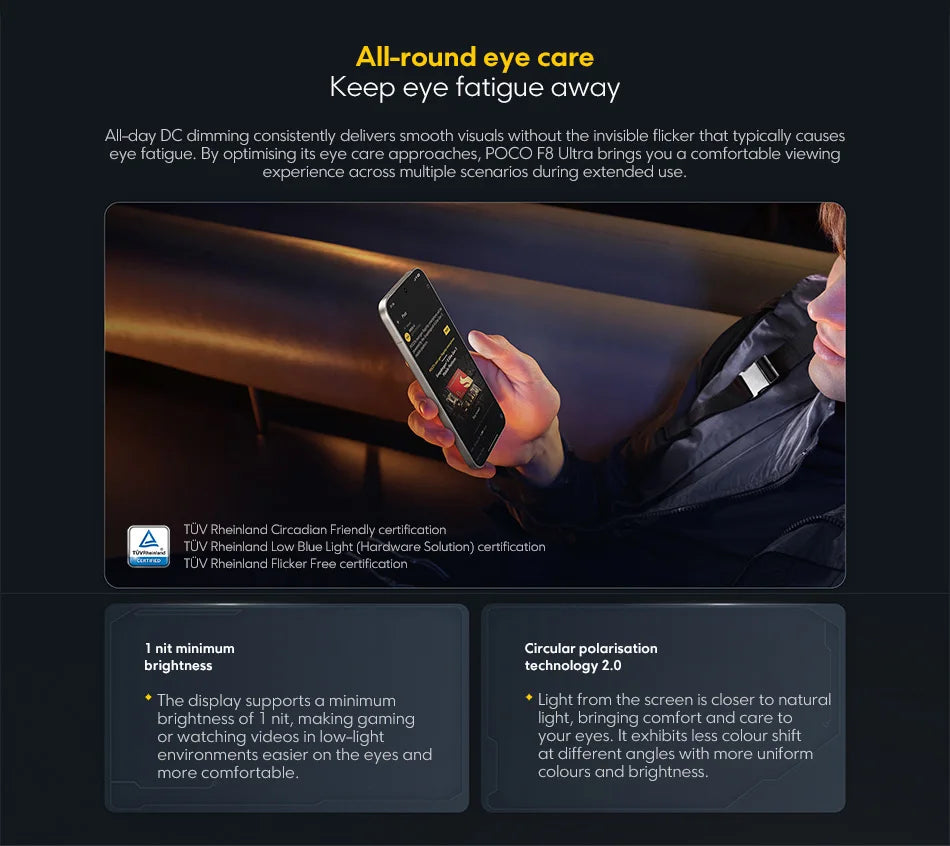 Global Version POCO F8 Ultra Snapdragon 8 Elite Gen 5 Smartphone 6.9" 120Hz AMOLED Display 6500mAh 100W Battery Xiaomi Telephone