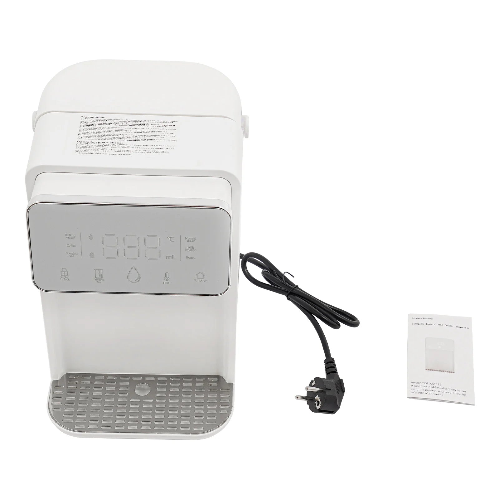 2000W Hot Water Instant Dispenser with Digital Screen, 0.77Gal Water Tank Temperature(77–210.2°F) Water Volume(5.28–17.6fl oz)