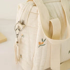 Cute Bear Baby Stroller Nappy Bag Korea Embroidery Cotton Mommy Bag Soft Maternity Shoulder Pack Portable Baby Diaper Organizer