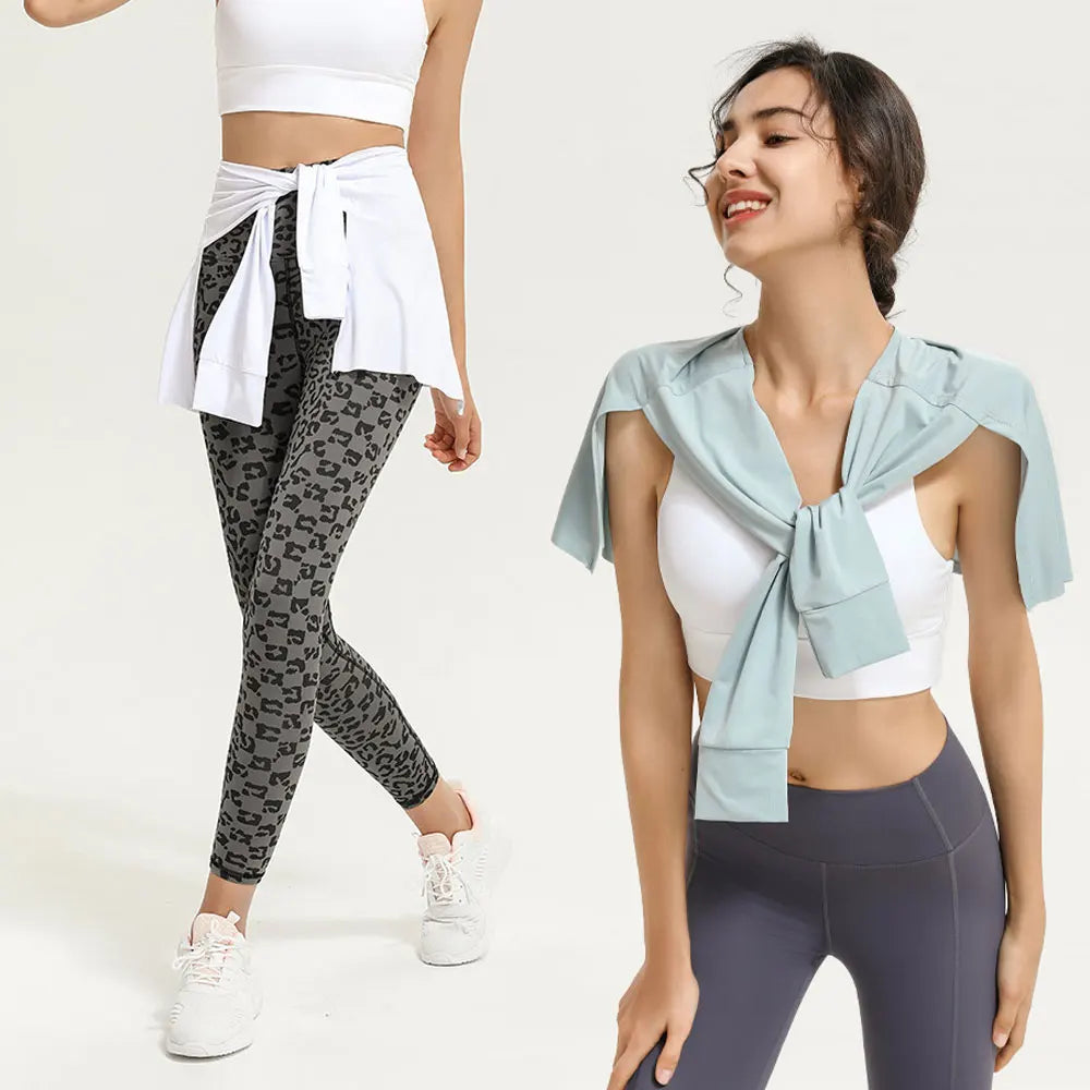 Gym Skirt Wrap Covering Buttocks Workout Fitness Wear Dance Ballet Skirts for Women Sport Yoga Dress Short Thigh Cover Skirt