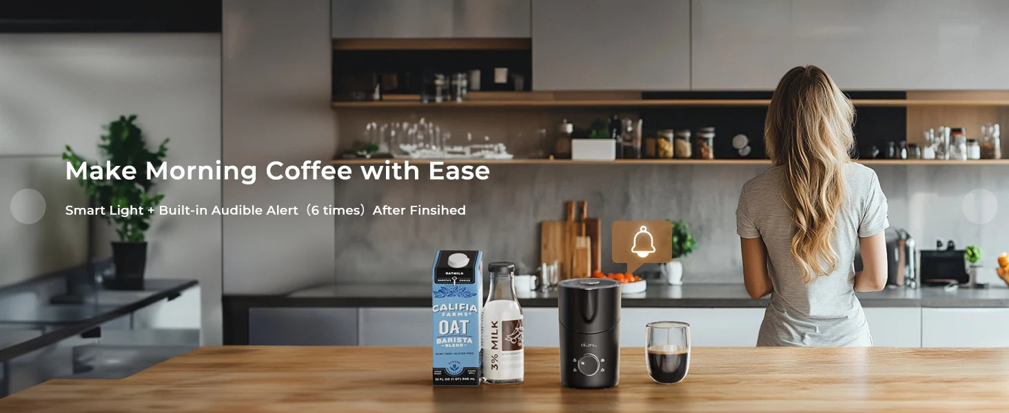 Milk Frother and Steamer, 8-in-1 Electric Frother for Coffee, 400ml Large Capacity Detachable Milk Steamer Dishwasher Safe