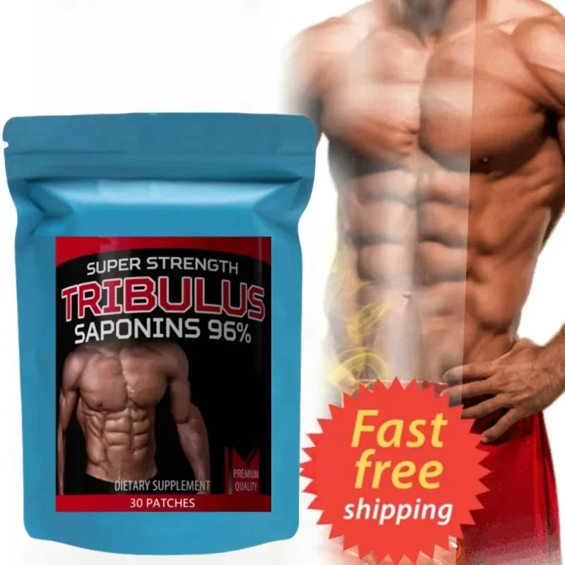 Tribulus Terrestris 5000mcg Extract 96% Saponins - Testosterone Booster Transdermal Patches, 30 Patches Main image