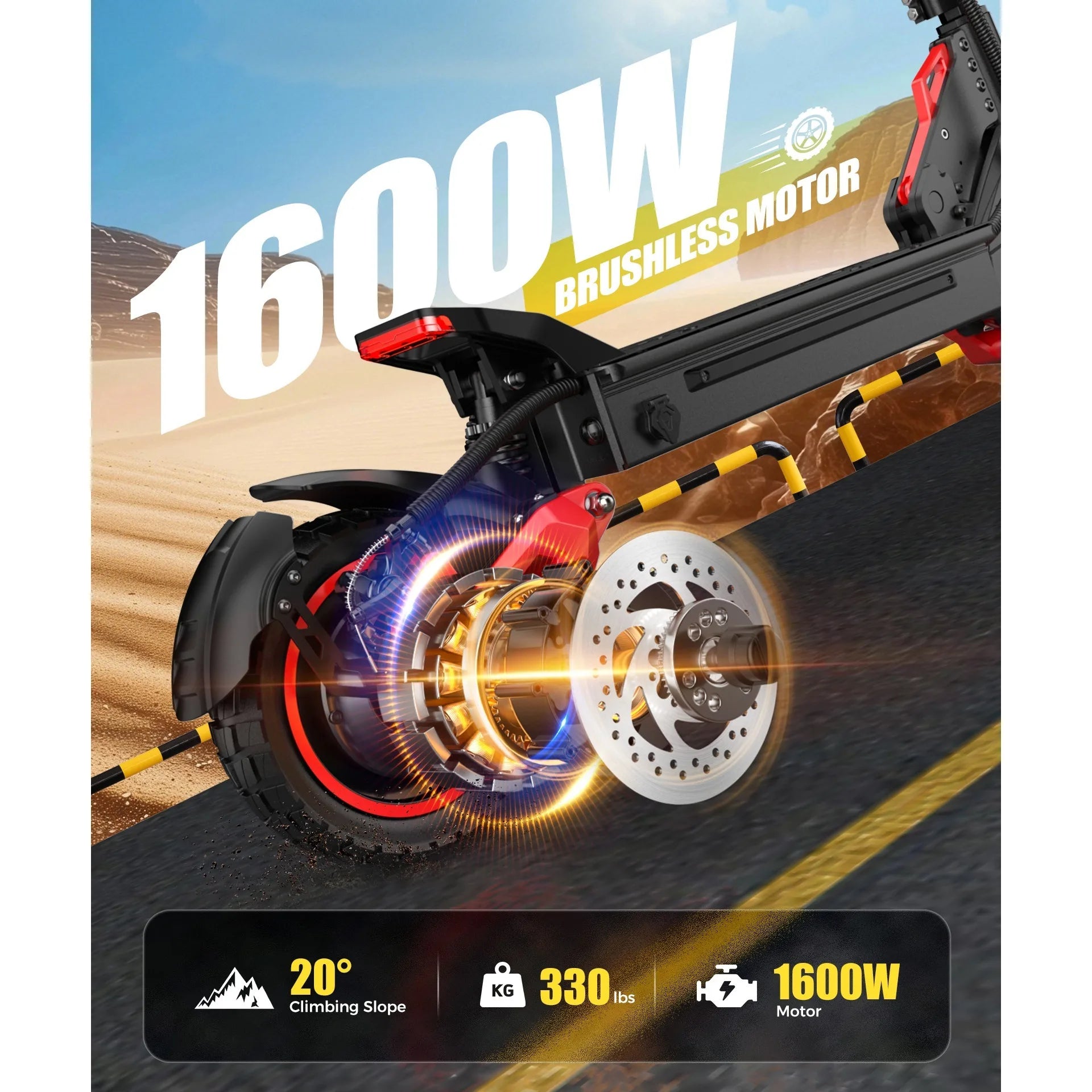 J15MAX Electric Scooter Adults 1600W Powerful Motor, 40-50 Max Range, Top 31 MPH, E Scooter W/Front/back Suspension for,10" Tire Secondary image