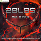 ALP Asura 6U MAX 38LBS G5 Black Badminton Racket Full Carbon Fiber Original Pro Offensive for Teens & Outdoor Sports