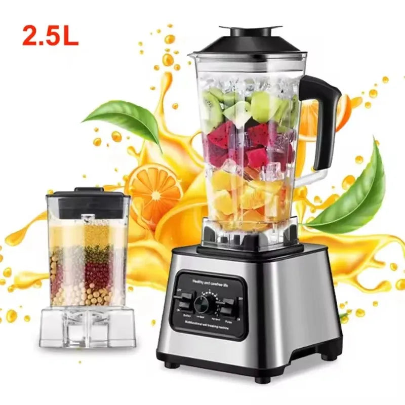 6000W Powerful Blender Mixer Juicer Smoothie Maker Table Blenders 2.5L Container Food Processor Blender Mixer for Ice Nut Fruit Main image