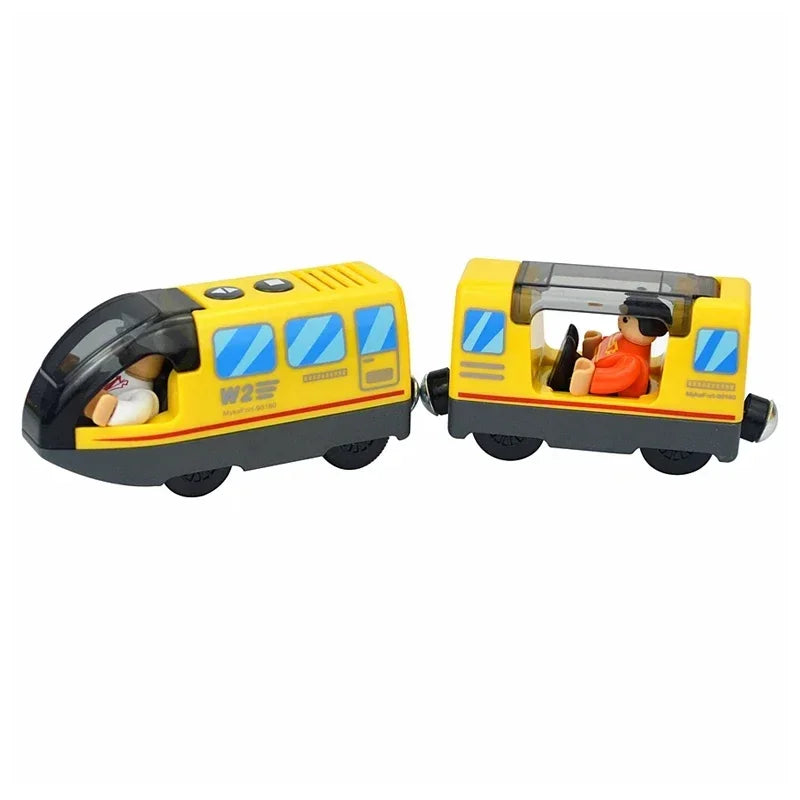 Wooden Train Toys Train Track Magnetic Set Electric Car Locomotive Diecast Slot Fit All Wood Brand Biro Railway Tracks For Kids