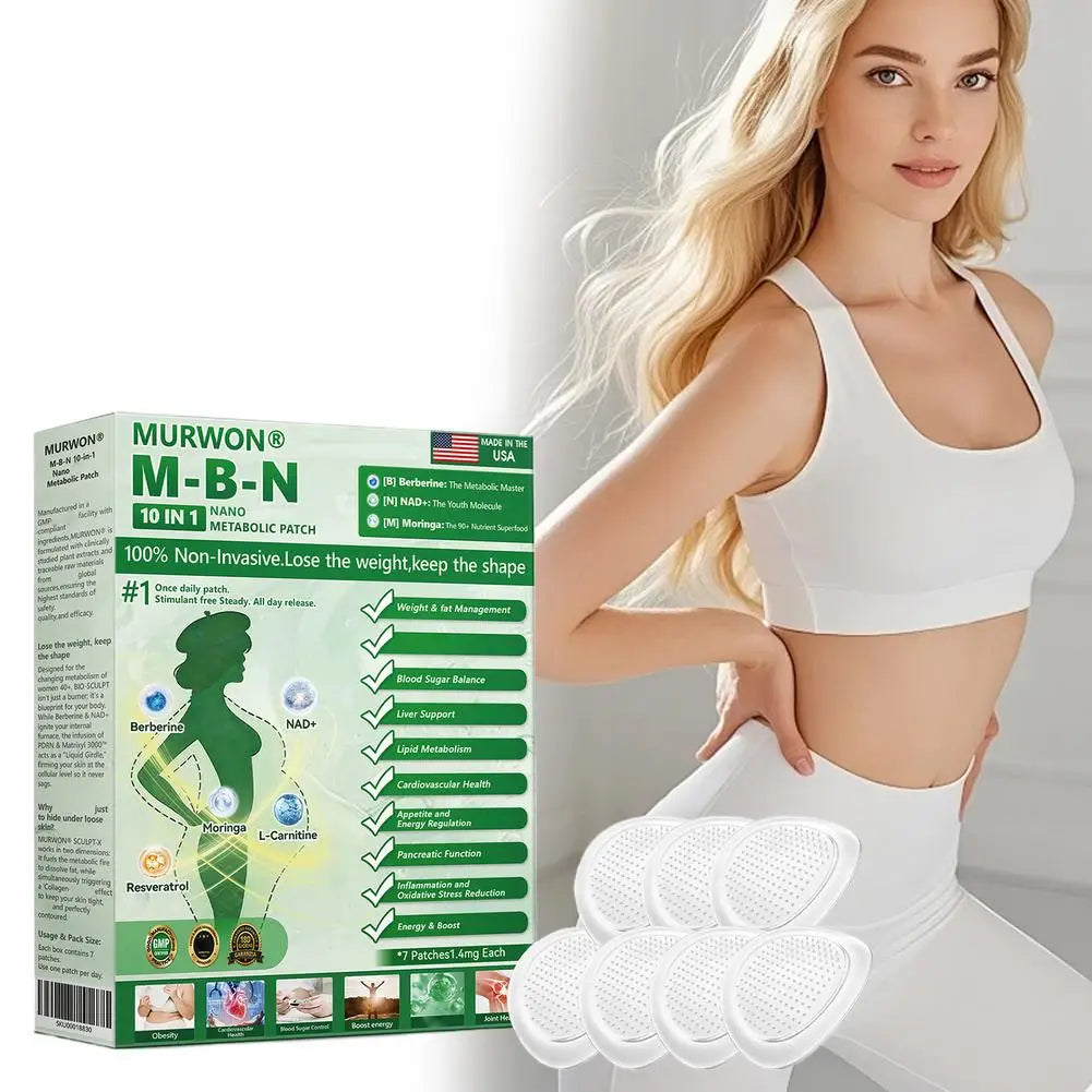 10 In 1 Nano Metabolic Patch Weight Fat Management Blood Sugar Balance Liver Support Lipid Metabolism Cardiovascular Health