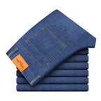 Man Pants Office Business Jeans Men Classic Blue Black Cotton Stretch Straight Denim Pants Male Brand Trousers