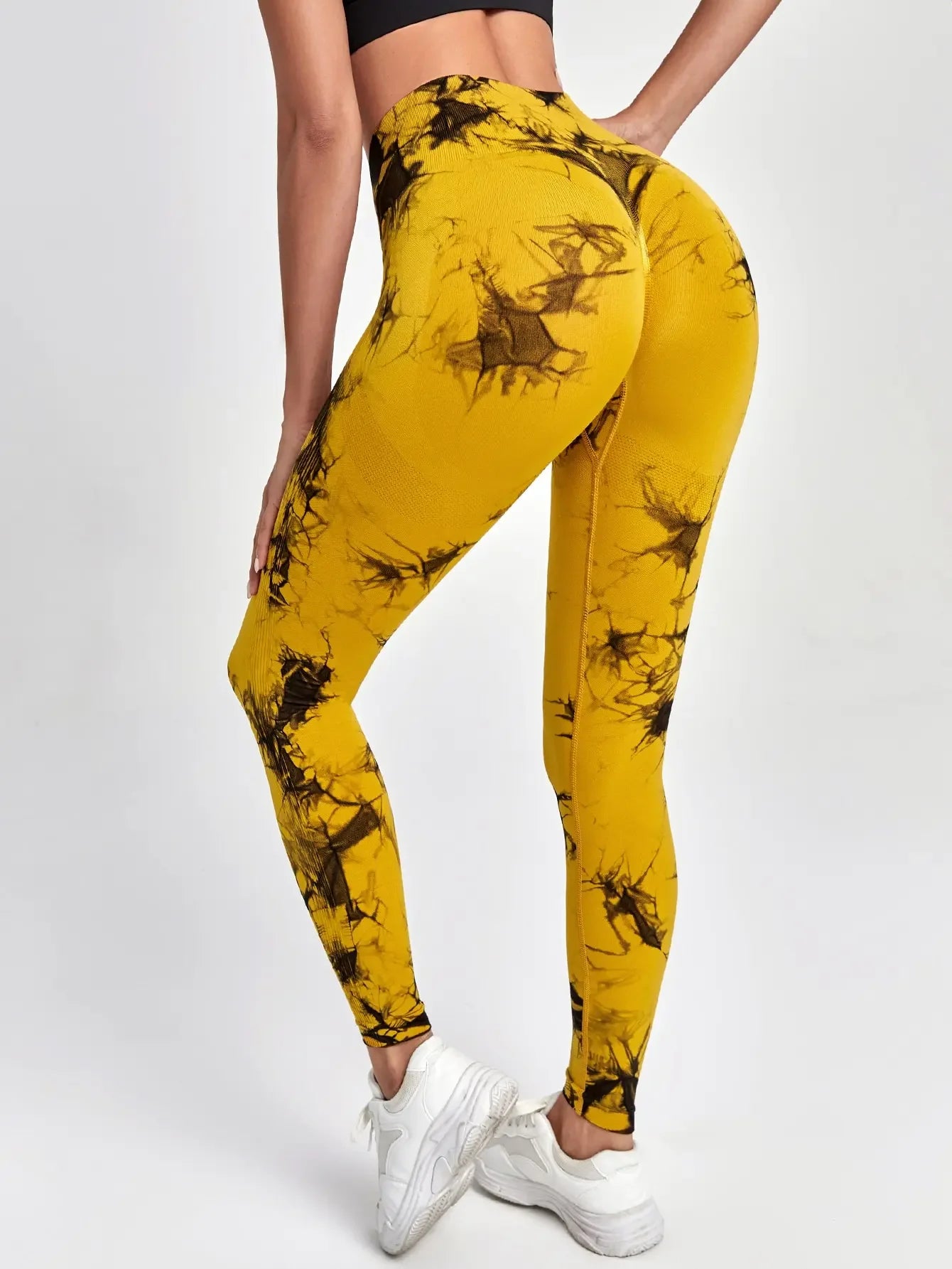 Women's Tie Dye Nine Tenths Leggings High Waist Yoga Pants Soft Stretchy Workout Running Pants Breathable Comfortable