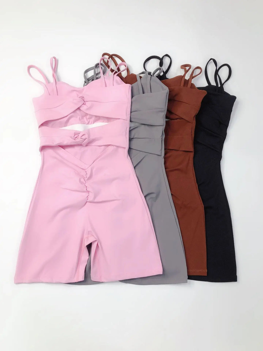 Greenora Women's Workout Romper Sexy Backless Yoga Jumpsuit Slim Fit Bodysuit Fitness Activewear Sleeveless Sportswear One Piece