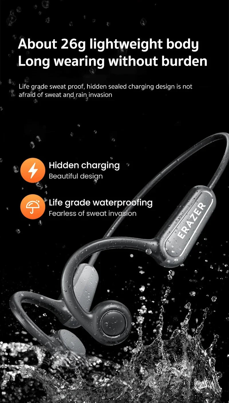 Original ERAZER XF22 Earphone Bluetooth 5.4 Sports Wireless Headphones Bone Conduction Headsets with Mic Neckband headphones