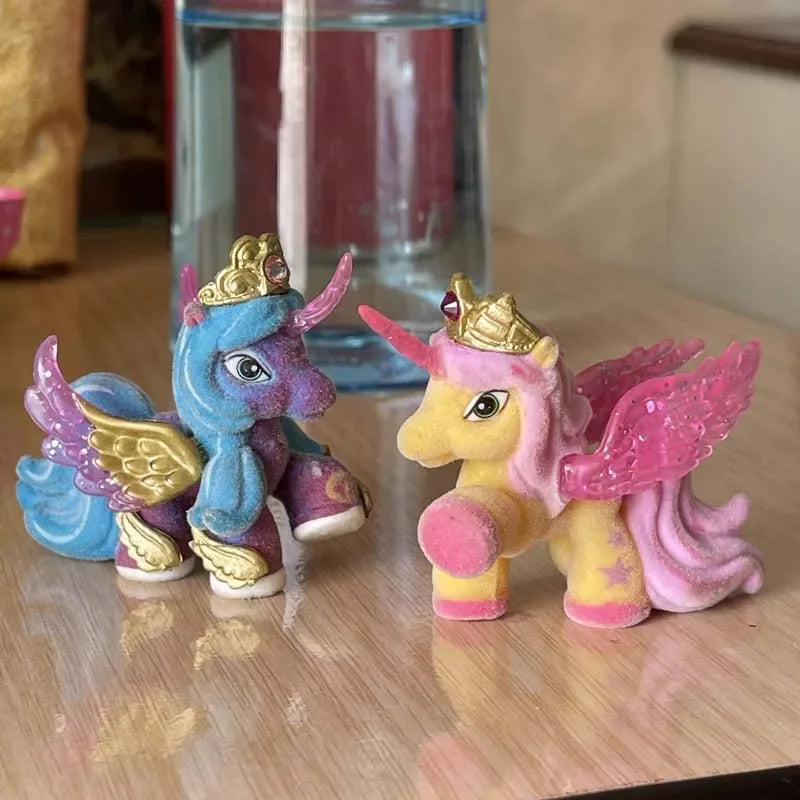 Filly Pony Doll Toy Flocking Stars Butterfly Cute Action Figure Collectible Blind Bags Children Birthday Gifts