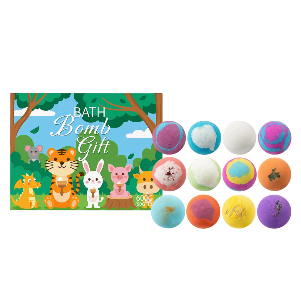 12pcs Kids Bath Bombs Set with Surprise Toys Inside Natural Organic Bubble Bath Fizzies Balls Gift for Children Holiday Gift Set
