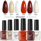 LILYCUTE 6PCS Gel Nail Polish Set Summer Neon Nail Gel Kits For DIY Nail Vernis Semi Permanent UV Lamp Gellak Nail Varnish Set