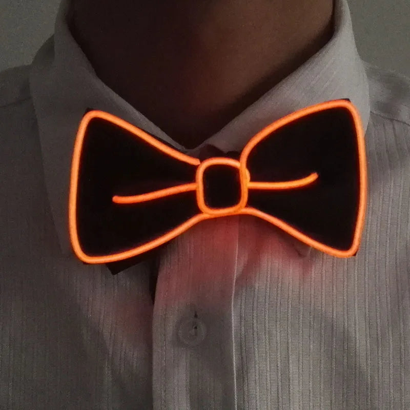 LED Glowing Bow Ties for Men Light Up Ties Personalized Night Club Concert Masquerade Accessory for Carnival Decor