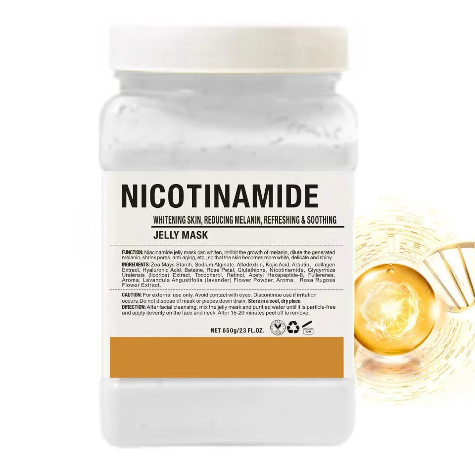 650g Arbutin Rose Jelly Mask Powder DIY Masks Peel Off Vitamin C Hyaluronic Acid Facial Skin Care 24K Gold Mud Mask