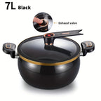 1 Piece of Fat Daddy Micro Pressure Cooker, 7L Large Capacity, 26cm, Suitable for Home Use, Multi-Functional Non-Stick Pot for Stewing and Cooking Soup, Compatible with Induction Cookers and Gas Stoves