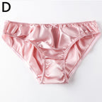 Women'S 100% Mulberry Silky Panties Fashion Lace Brief Large Size Comfortable Breathable Solid Color Lingerie Seamless Underwear