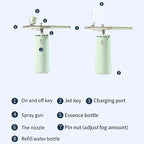 Nano Spray & Oxygen Infusion Facial Device - Hydrating & Brightening Machine for Home Spa, Portable High Pressure Skin Care Tool
