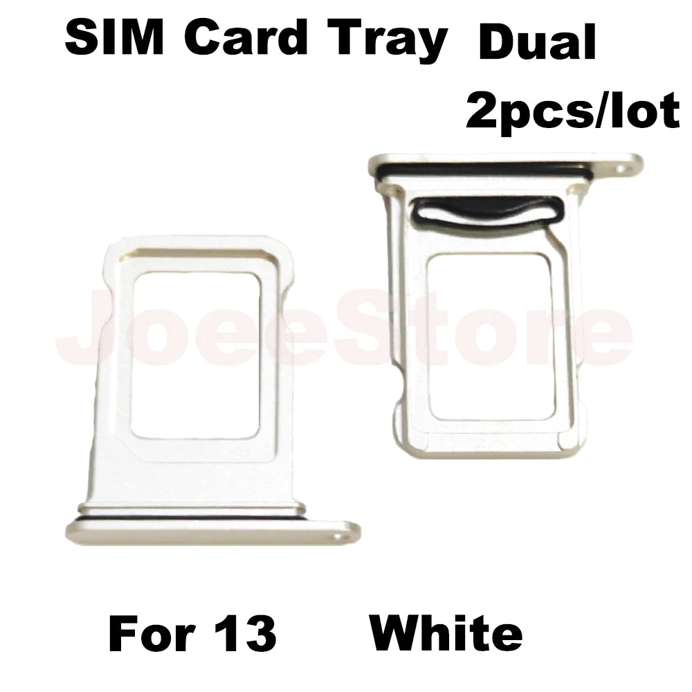 2pcs SIM Card Tray Slot For iphone 12 13 Dual Sim Card Adapter Chip Drawer Holder Replacement Parts Secondary image