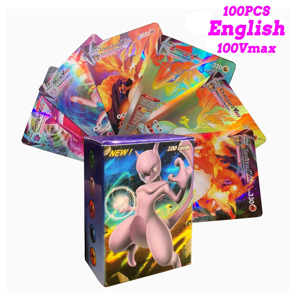 60-100Pcs New English French Spanish Pokemon Cards GX MEGA EX TAG TEAM Vstar Game Battle Card Hot Sale Collection Card Kids Gift