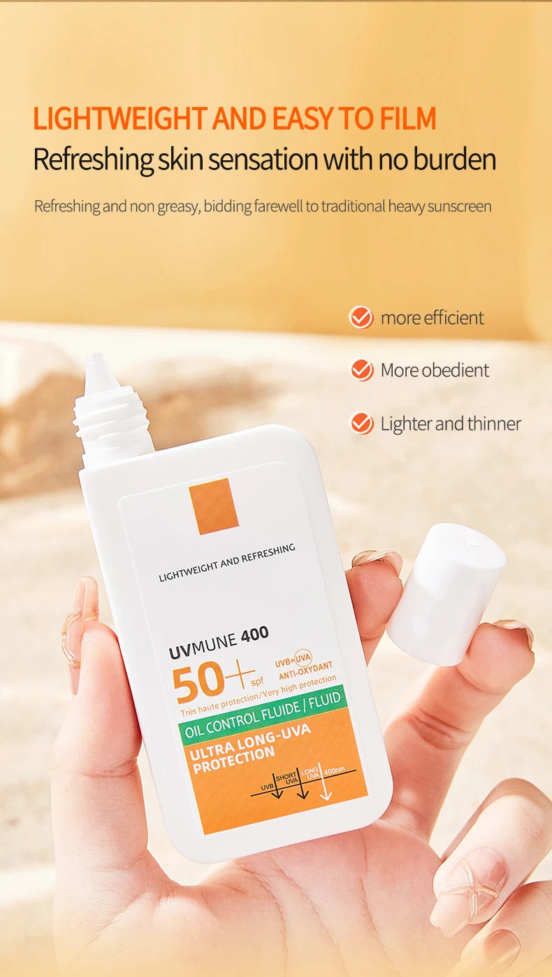 SPF50+ Sunscreen Lotion Lightweight Non-Greasy UV Protection Face Body Sunscreen Lasting Moisturizing Refreshing Sunburn Defense