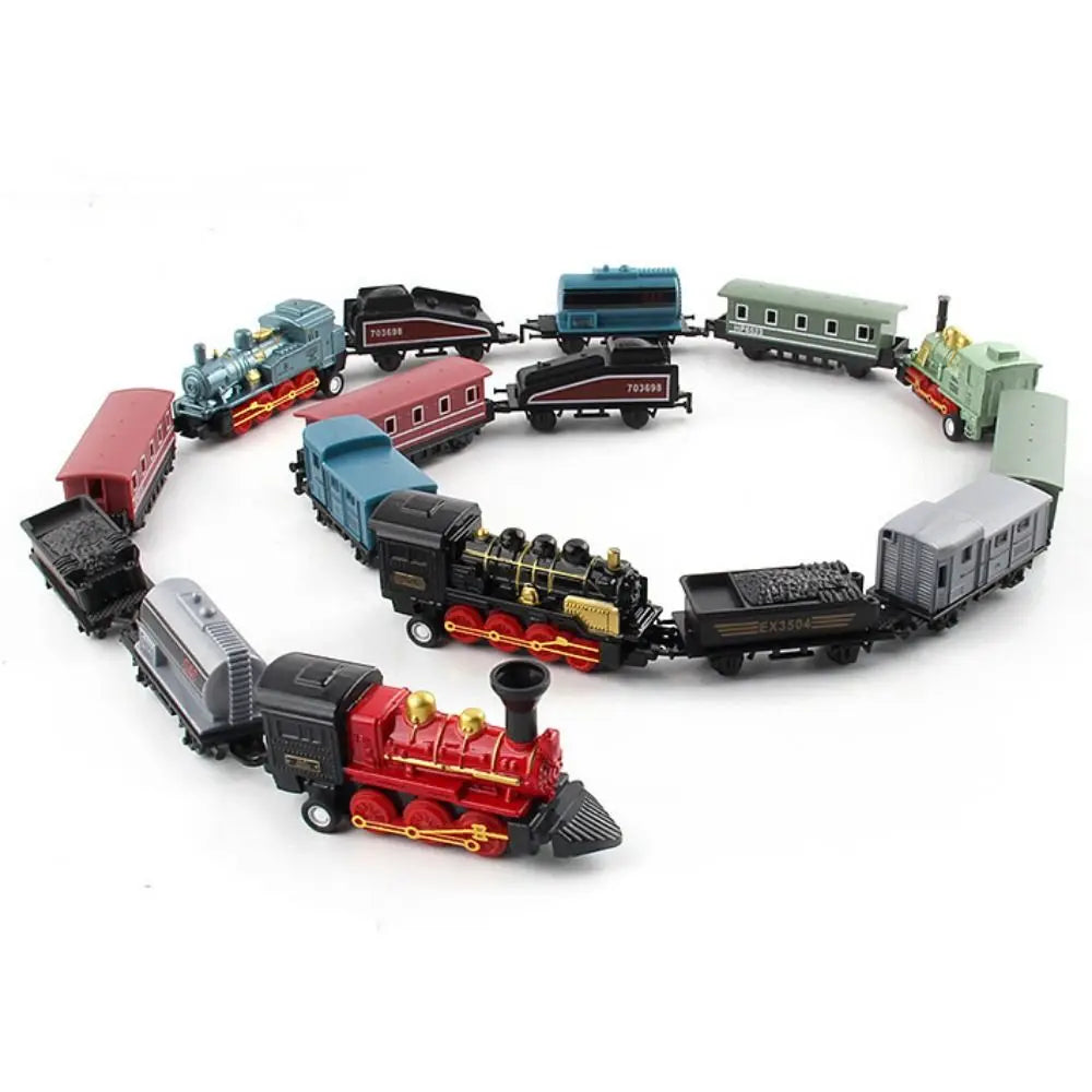 Car Vehicles Retro Steam Train Pull Back Model Diecast 1:60 Alloy Toy Train Kids Toys Set For Boys Gifts Kids Birthday Secondary image