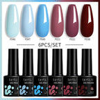 LILYCUTE 6PCS Gel Nail Polish Set Summer Neon Nail Gel Kits For DIY Nail Vernis Semi Permanent UV Lamp Gellak Nail Varnish Set