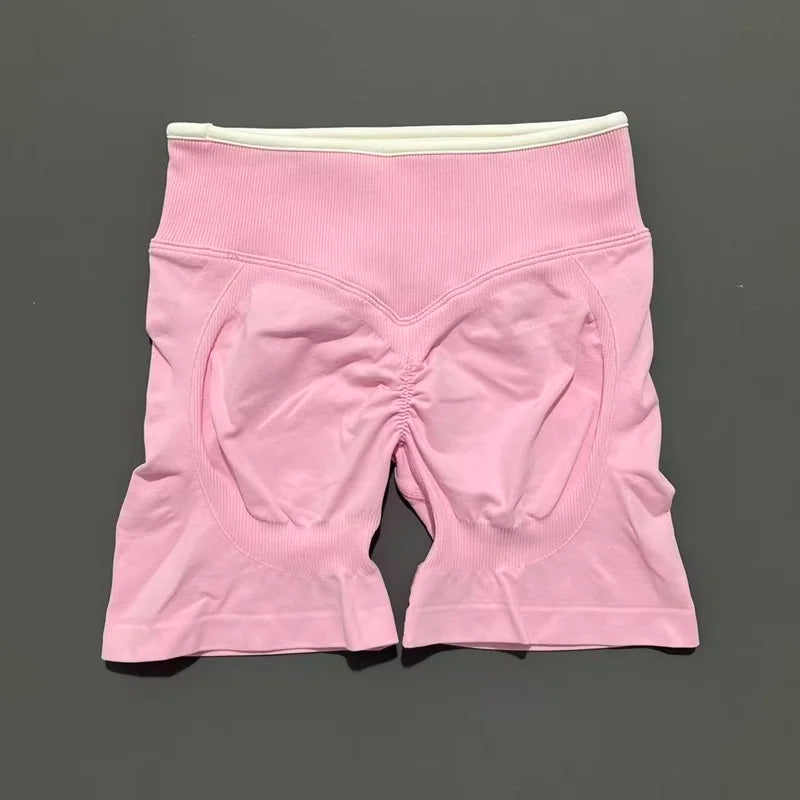 Women's Sports Shorts Gym High Waist Scrunch Seamless Yoga Leggings Cycling Shorts Workout Running Fitness Pants