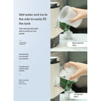 USB Portable Air Conditioner Fan Dual Mist Humidifier Ice Box 3 Speed Desktop Cooling Fan With LED Night Light