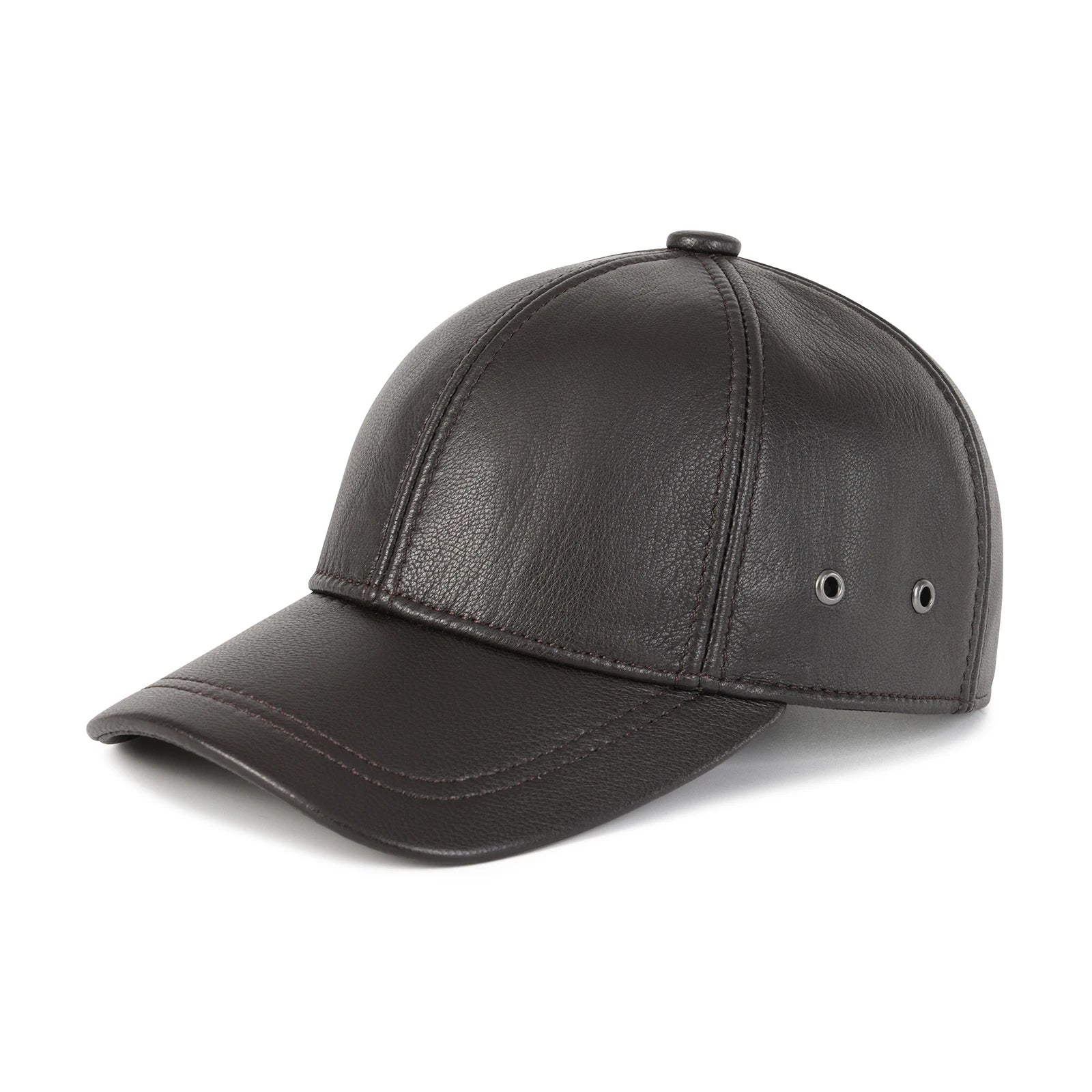 FEINION Men's Adjustable Baseball Cap Winter Driving Hunting Fishing Hat Genuine Leather Ivy Fashion Beret Flat Cap.