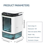 2026  Ultrasonic Mini Air Conditioner 3-Speed Portable Cooler with Colorful Light Humidifier