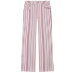 HXAO Rainbow Striped Jeans Women's Pants Spring 2026 Casual Straight Leg Mid-Waisted Trousers Fashion Streetwear Pants For Women