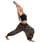 Women's Boho Wide Leg Harem Pants Adult High Waist Yoga Loose Lantern Pants Breathable Beach Trousers Vacation Printed Jagger