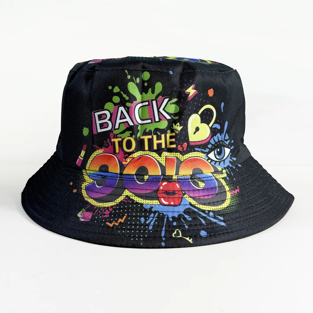 Classic Popular Funny Novelty 80S 90S Double-sided wear fisherman hat Outdoor Leisure Sunscreen Sun Hat Men Women bucket hats