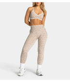 High Waist Leopard Print Yoga Pants, Butt Lifting Tummy Control Leggings 