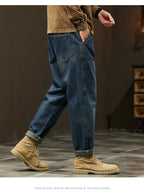 Men's 95% Cotton Jeans High Quality Loose Harem Pants Fashion Baggy Casual Outdoor Baggy Work Denim Pants Brand Men's Clothing