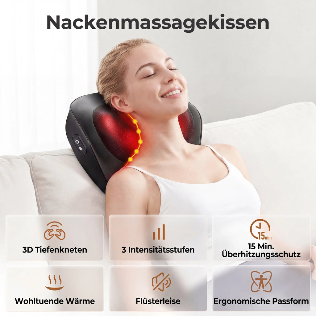 Massager with Heating, 3D Shiatsu Massager for Relaxation, Heated Massage With Shiatsu Kneading Massage, Best Gift for Men Women