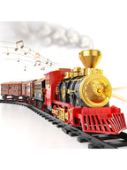 Electric train toy set, car, railway, steam locomotive engine, die-casting model, educational game, children's and boys' toys