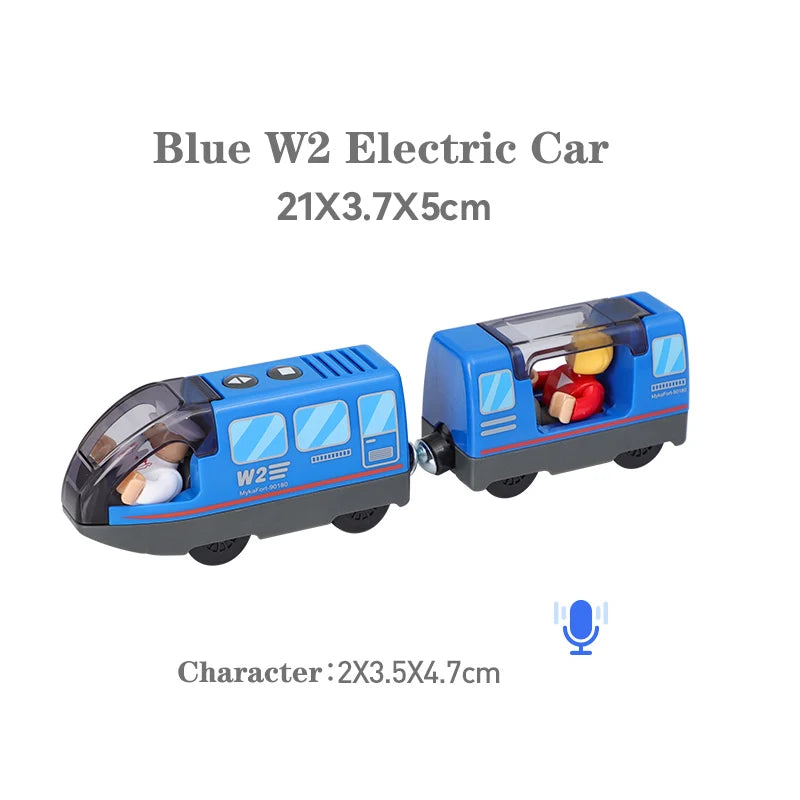 Battery Operated Locomotive Pay Train Set Fit for Wooden Railway Track Powerful Engine Bullet Electric Train for Boys Girls Gift