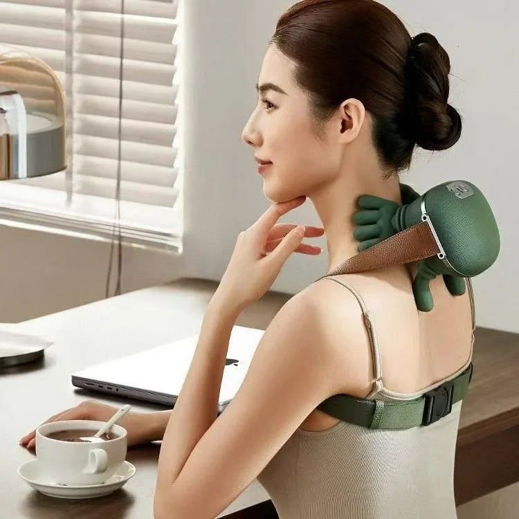 Electric Shiatsu Neck Shoulder Back Massager Finger Pressure Deep Kneading Muscle Relaxation for Stress Relief