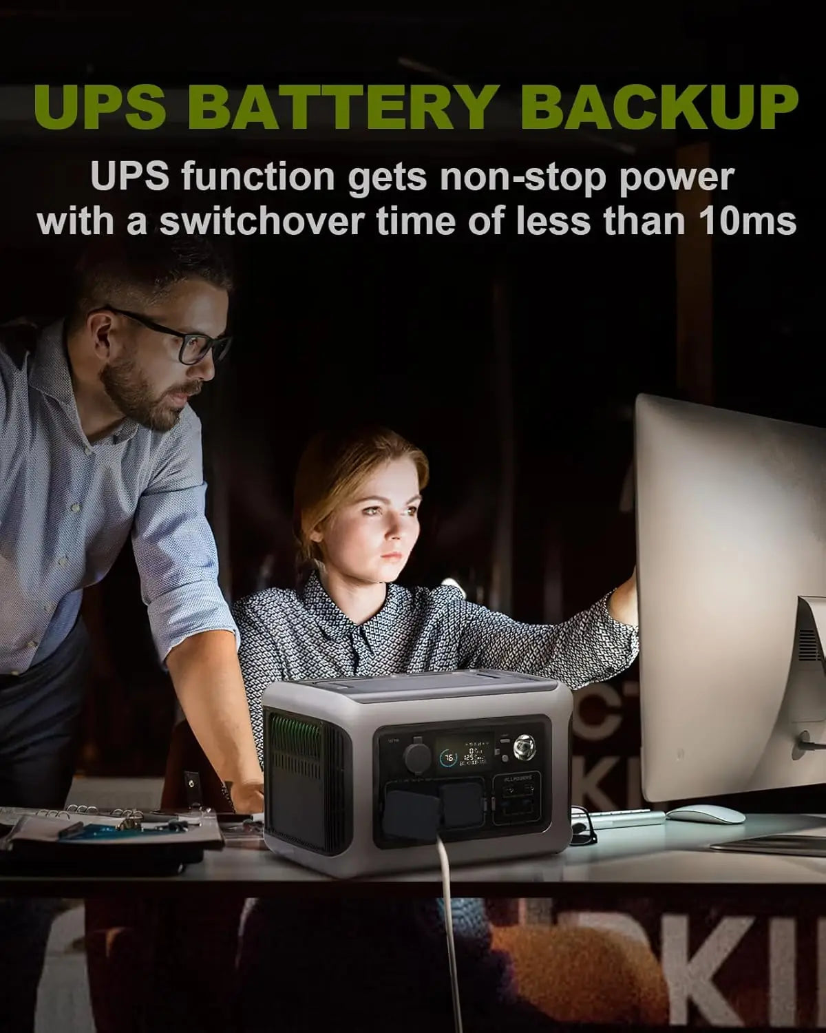 ALLPOWERS Portable Power Station R600, 299Wh LiFeP04 Battery with 2x 600W (1200W Surge) AC Outlets for Outdoor Camping RV Home