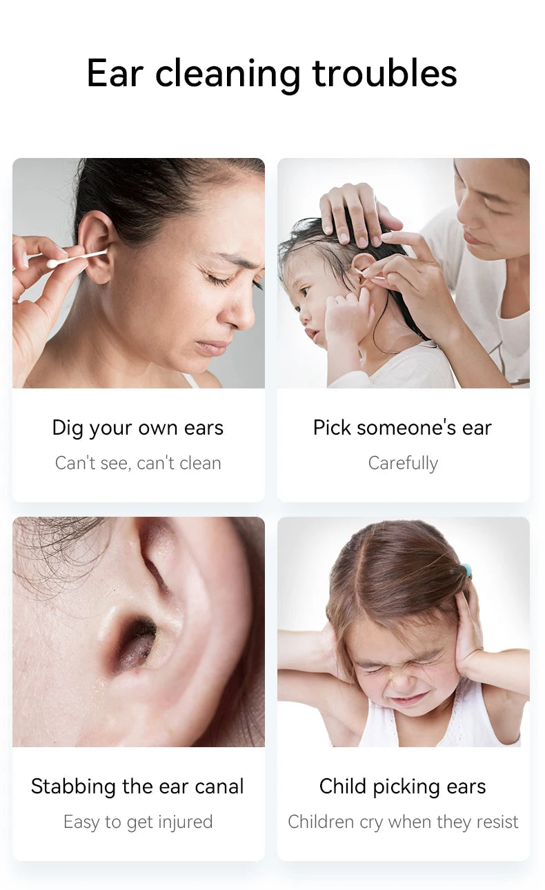 Wireless Ear Wax Removal with Camera Rechargeable Ear Cleaner 1080P Check Camera with Ear Spoon Set Canal Clean