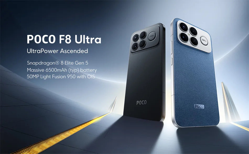 Global Version POCO F8 Ultra Snapdragon 8 Elite Gen 5 Smartphone 6.9" 120Hz AMOLED Display 6500mAh 100W Battery Xiaomi Telephone