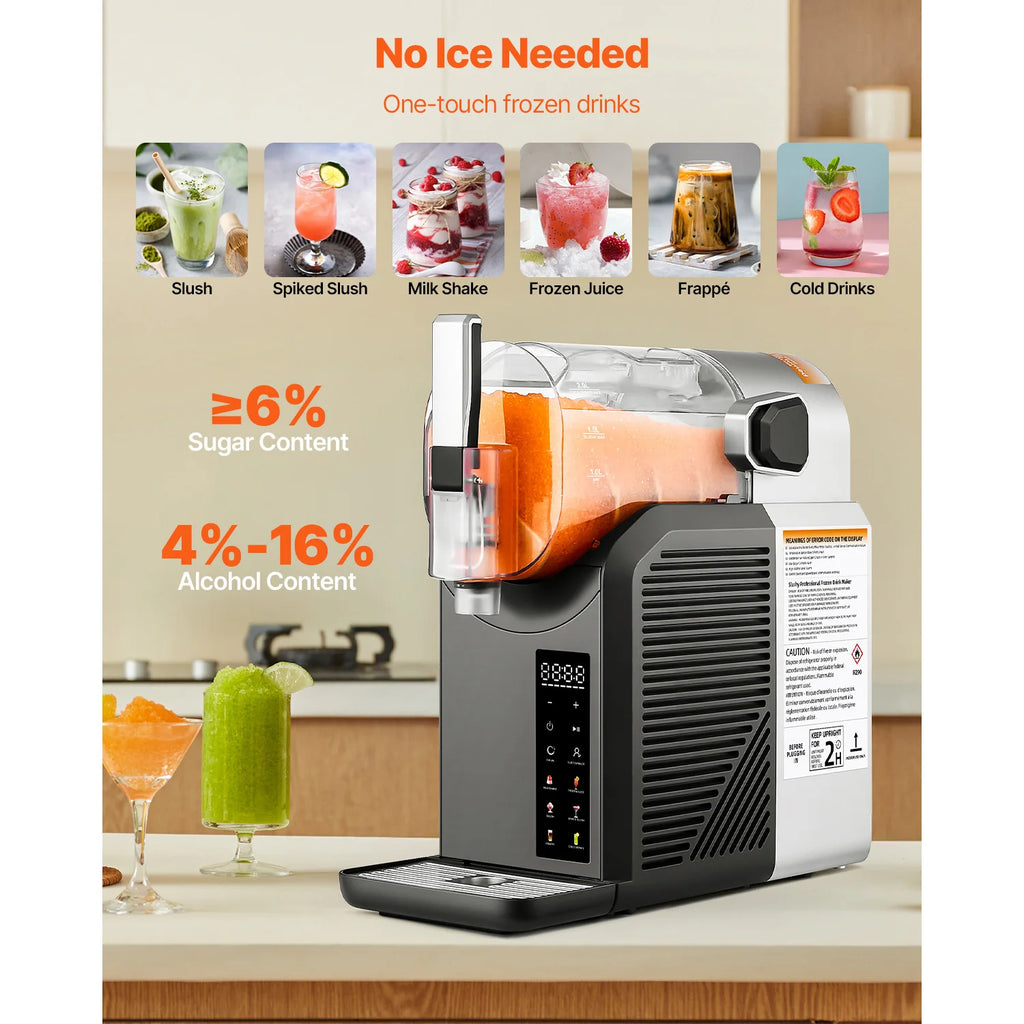 SucceBuy 2L/68oz No Ice Needed Slushy Machine Slushie Machine for Home Frozen Drink Maker with 6 Preset Programs Margarita Machi