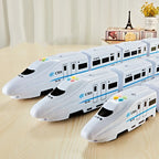 Toy Train Electric Bullet Train Battery Operated Action Locomotive Car High Speed Vehicle with Train Sound Light Gift for Kids