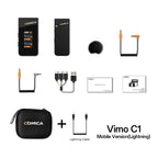 Comica Vimo C 2.4G Mini Wireless Lapel Microphone with Charging Case, for Smartphone Camera Podcast Interview YouTube Facebook
