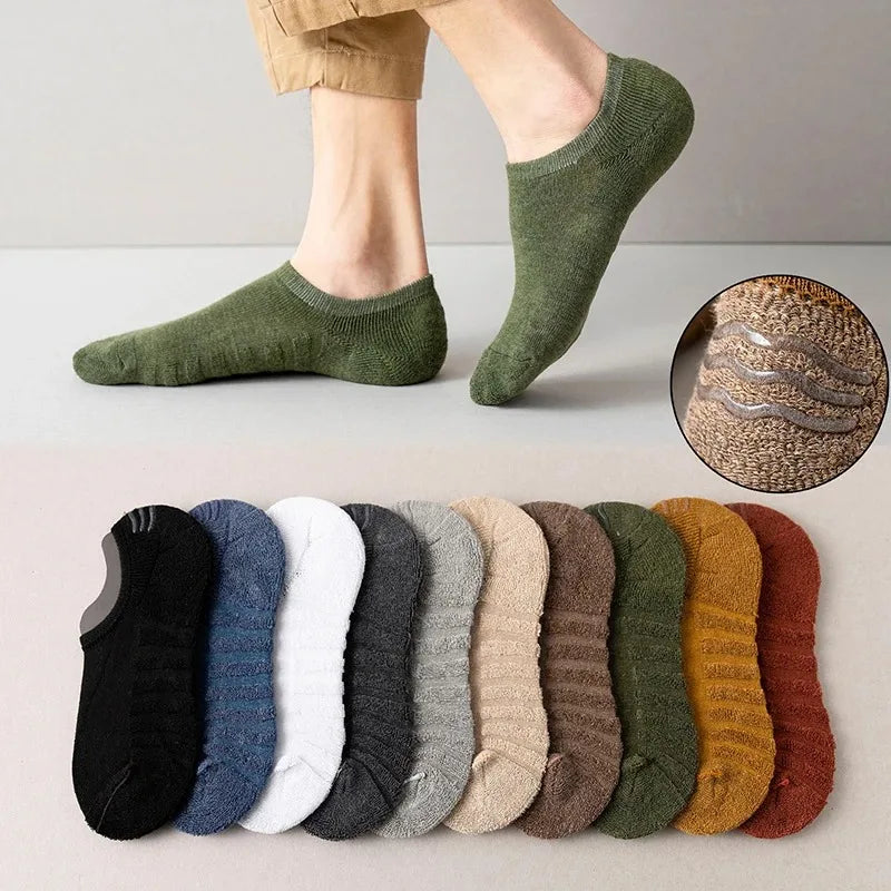 5 Pairs Men's Cotton Short Socks High Quality Crew Ankle Casual Soft Non-Slip Breathable Low-Cut Summer Autumn Socks for Men Main image