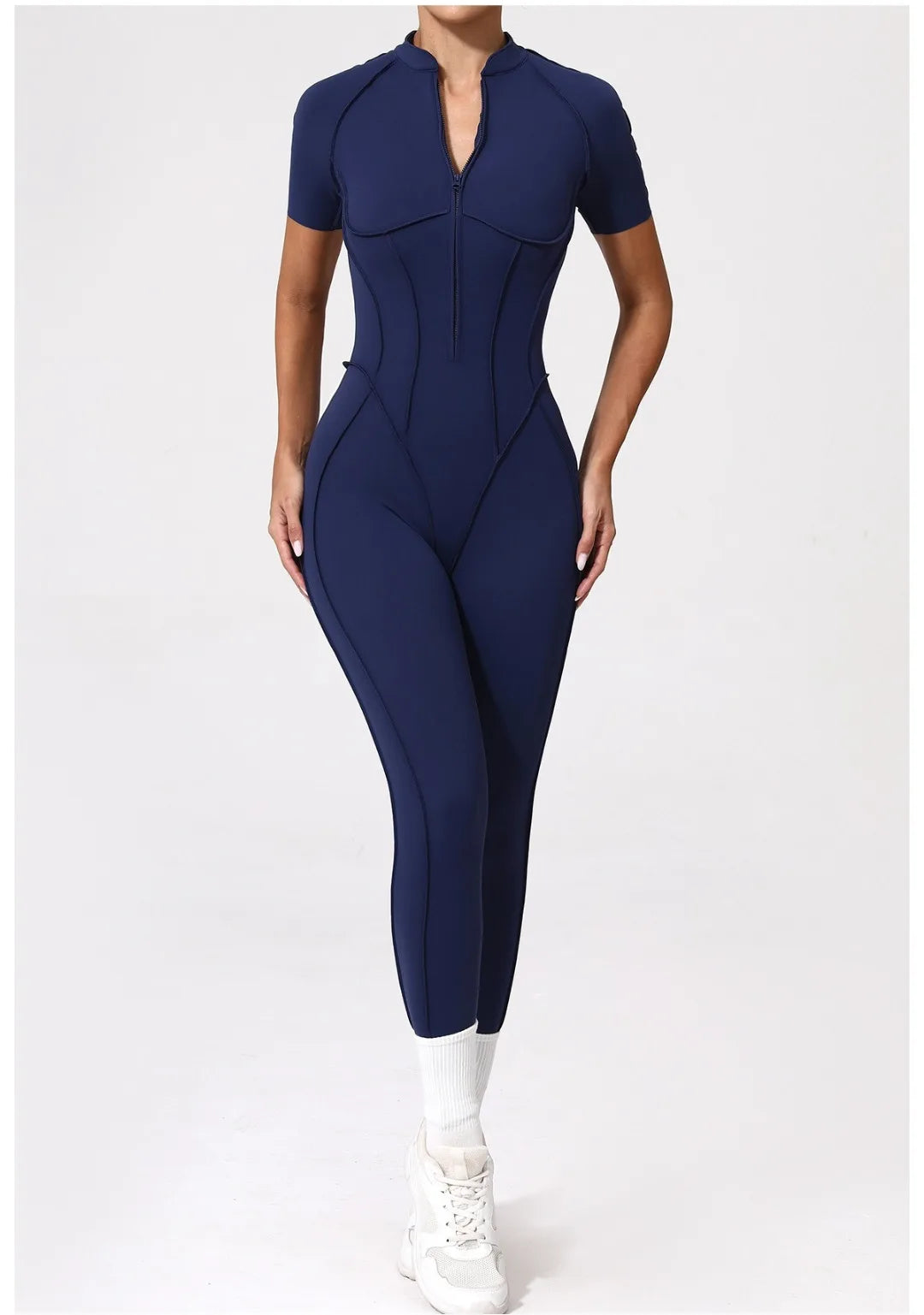 Women's Yoga Jumpsuit Hip Lift Sports Fitness Removable Padding Backless Zipper Leggings One-Piece Running Workout Gym Jumpsuit