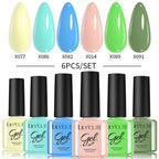 LILYCUTE 6PCS Gel Nail Polish Set Summer Neon Nail Gel Kits For DIY Nail Vernis Semi Permanent UV Lamp Gellak Nail Varnish Set